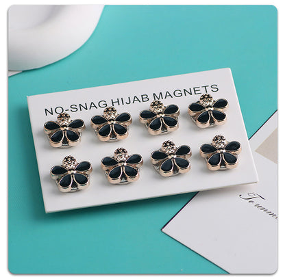 Cross-border B2B wholesale, headscarf magnetic buckle, resin material inlaid with diamonds, versatile clothing, commuter headscarf fixed buckle, simple and elegant, exquisite scarf silk scarf buckle, Muslim magnetic buckle