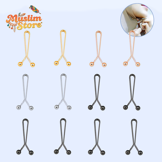 12pcs/pack Metal headscarf pins, for Muslim ladies, headscarf decoration and fixing, no harm to the skin, comfortable to wear, headscarf accessories