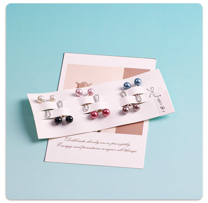 Cross-border B2B, wholesale, headscarf pins, ladies scarf pins, resin + iron, travel size, fixed buckle, Korean style, pearl fashion, simple and versatile, scarf pins, Muslim pins