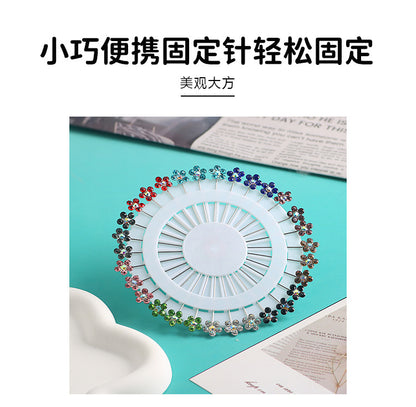 Cross-border B2B wholesale, flower headscarf positioning pins, hijab pins, elegant and exquisite, women's clothing matching, Muslim fixed needle long needle