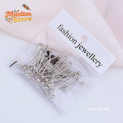12pcs/pack Metal headscarf pins, for Muslim ladies, headscarf decoration and fixing, no harm to the skin, comfortable to wear, headscarf accessories