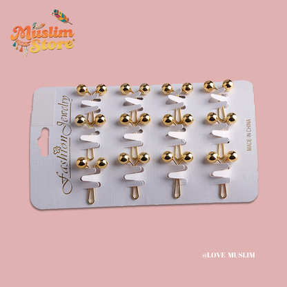 Cross-border B2B wholesale, headscarf pins, convenient accessories, multi-color, clothing accessories, women's simple, U-shaped pearl pins, fixing clips, Muslim pins