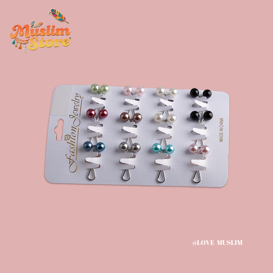 Cross-border B2B wholesale, headscarf pins, convenient accessories, multi-color, clothing accessories, women's simple, U-shaped pearl pins, fixing clips, Muslim pins