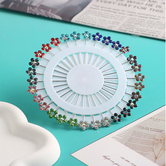 Cross-border B2B wholesale, flower headscarf positioning pins, hijab pins, elegant and exquisite, women's clothing matching, Muslim fixed needle long needle