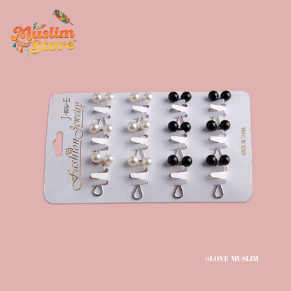 Cross-border B2B wholesale, headscarf pins, convenient accessories, multi-color, clothing accessories, women's simple, U-shaped pearl pins, fixing clips, Muslim pins