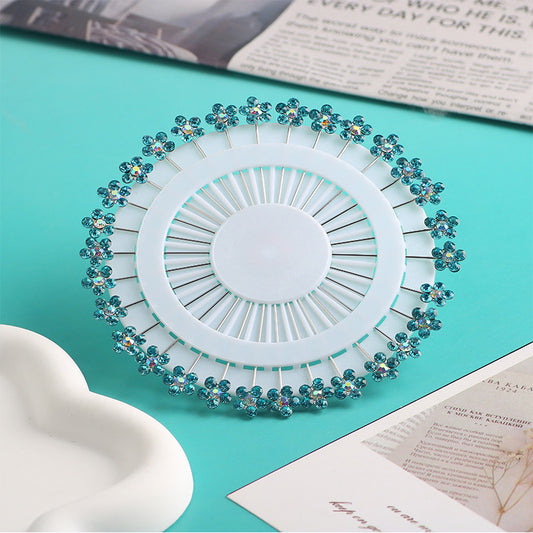 Cross-border B2B wholesale, flower headscarf positioning pins, hijab pins, elegant and exquisite, women's clothing matching, Muslim fixed needle long needle