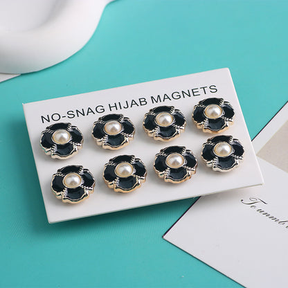 Cross-border B2B wholesale, headscarf magnetic buckle, resin material inlaid with diamonds, versatile clothing, commuter headscarf fixed buckle, simple and elegant, exquisite scarf silk scarf buckle, Muslim magnetic buckle