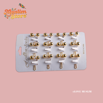 Cross-border B2B wholesale, headscarf pins, convenient accessories, multi-color, clothing accessories, women's simple, U-shaped pearl pins, fixing clips, Muslim pins
