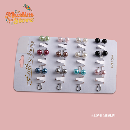 Cross-border B2B wholesale, headscarf pins, convenient accessories, multi-color, clothing accessories, women's simple, U-shaped pearl pins, fixing clips, Muslim pins