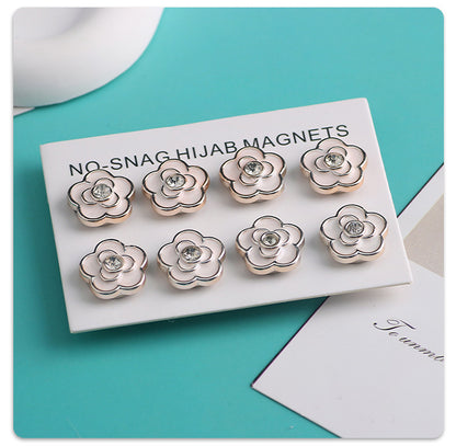 Cross-border B2B wholesale, headscarf magnetic buckle, resin material inlaid with diamonds, versatile clothing, commuter headscarf fixed buckle, simple and elegant, exquisite scarf silk scarf buckle, Muslim magnetic buckle