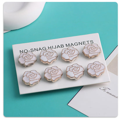 Cross-border B2B wholesale, headscarf magnetic buckle, resin material inlaid with diamonds, versatile clothing, commuter headscarf fixed buckle, simple and elegant, exquisite scarf silk scarf buckle, Muslim magnetic buckle